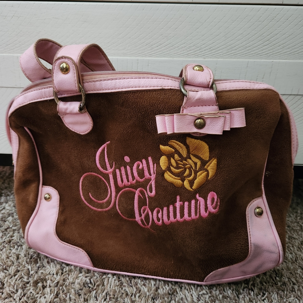 Juicy Couture Brown and Pink Women's Bag